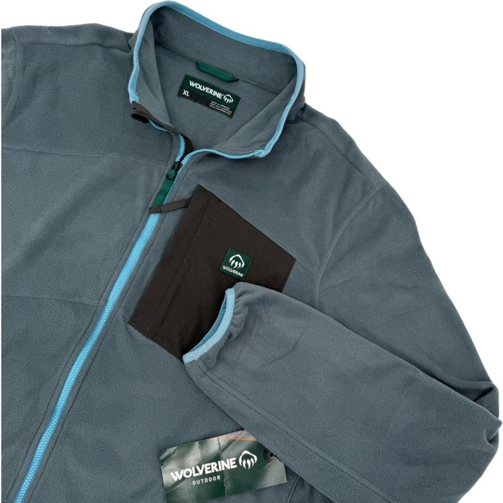 WOLVERINE NEW XL Full Zip Fleece Jacket Dark Slate Grey Gorpcore Outdoor